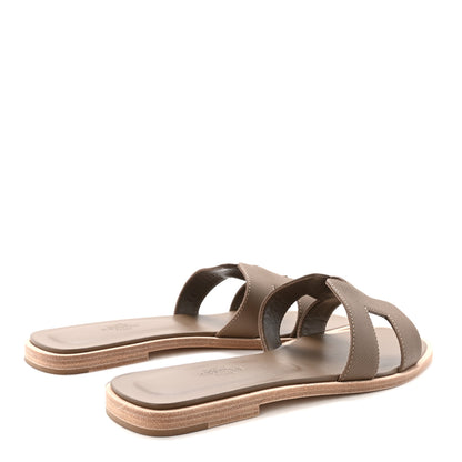 Hermes Epsom Oran Sandals 38.5 Etoupe 5 of 10