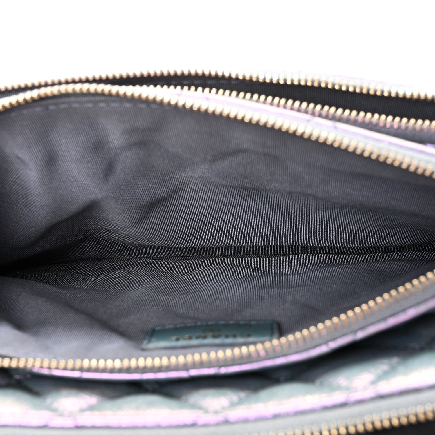 Chanel Iridescent Crumpled Calfskin Trio Cosmetic Case Purple 6 of 13
