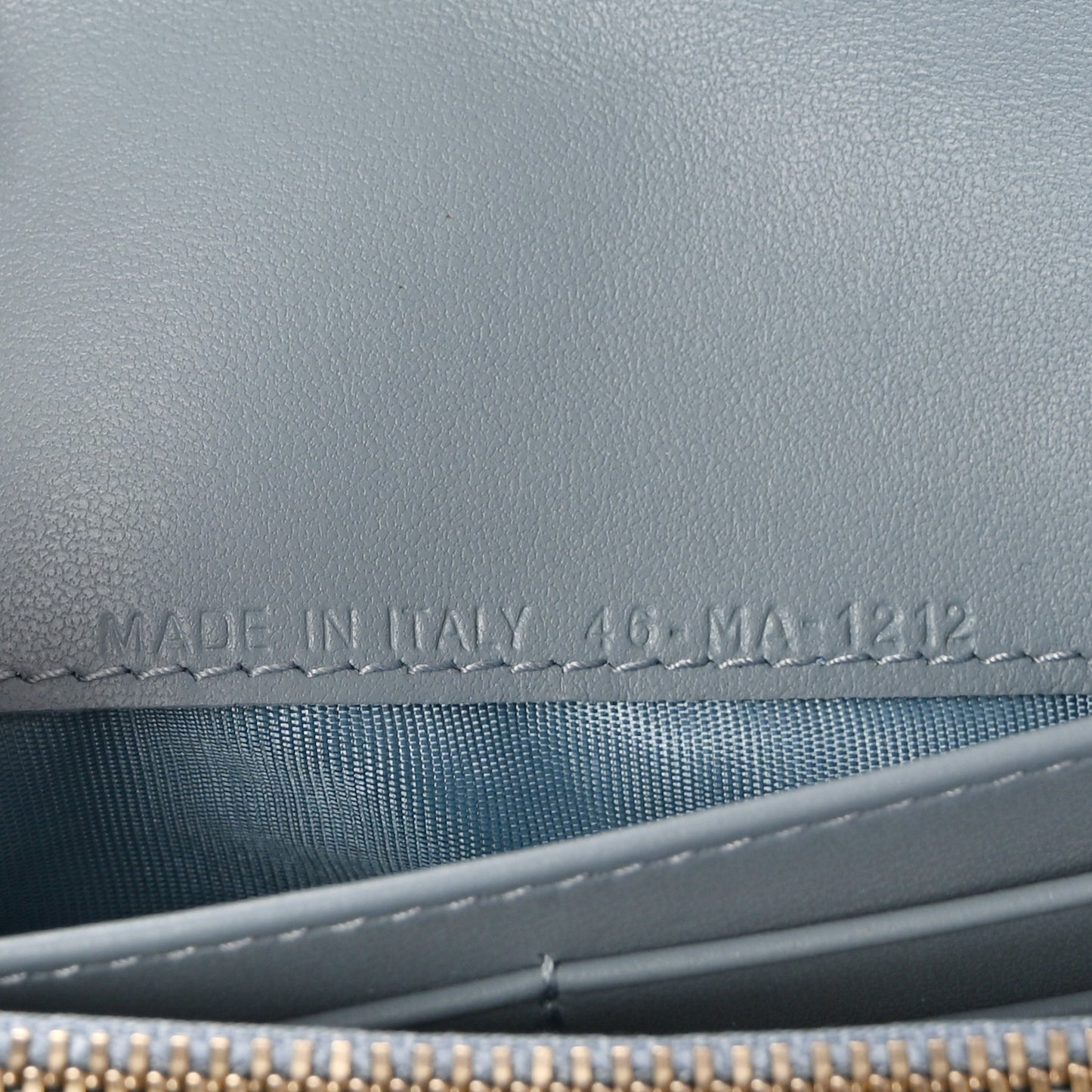 Goatskin Saddle Chain Wallet Pouch Cloud Blue