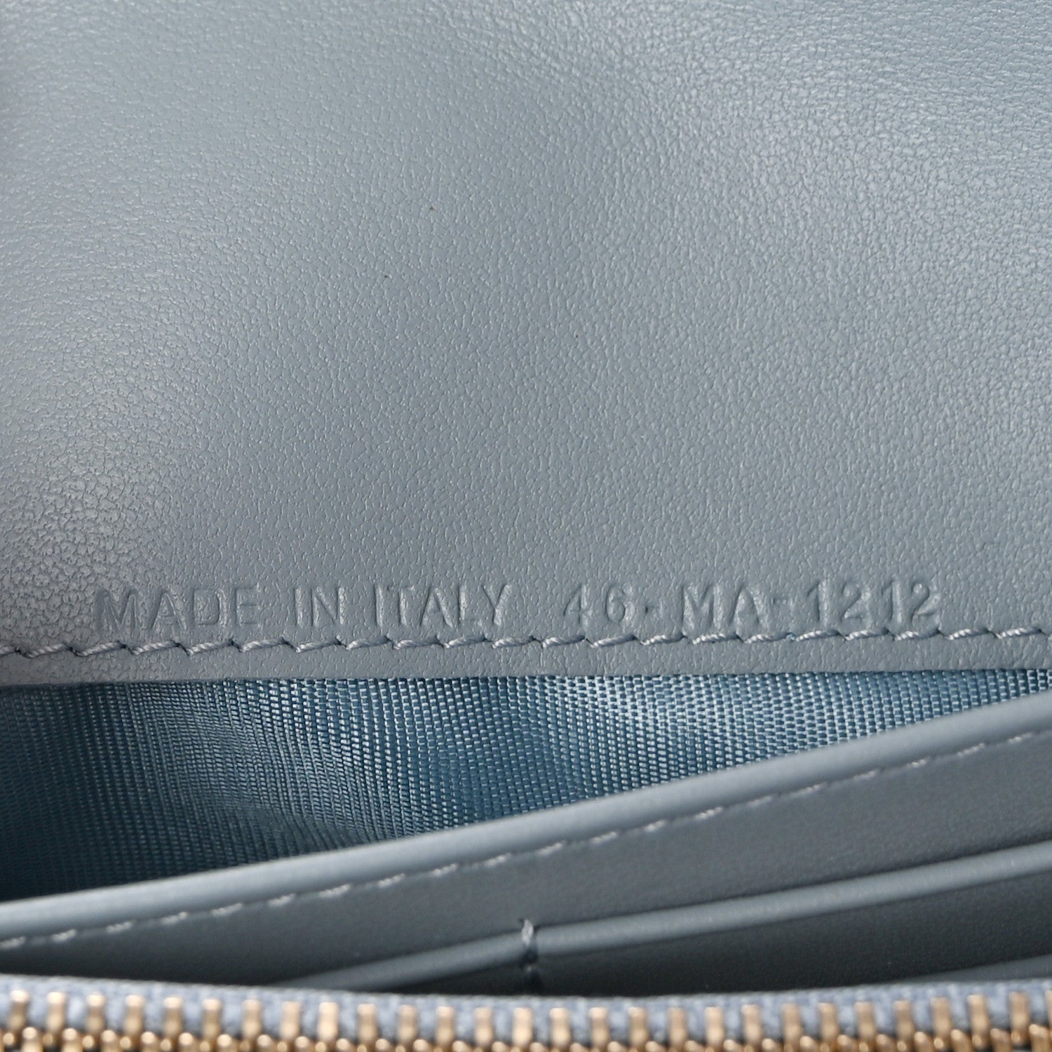 Christian Dior Goatskin Saddle Chain Wallet Pouch Cloud Blue 8 of 11