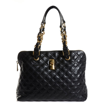 Marc Jacobs Lacquered Goatskin Quilted Karlie Satchel Black 1 of 10