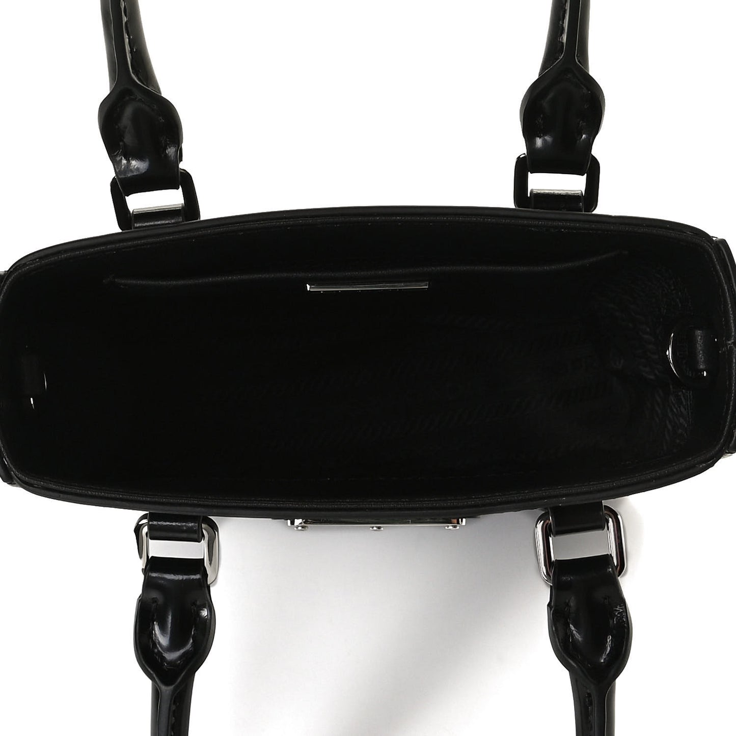 Spazzolato Triangle Small Double Handle Crossbody Tote Black