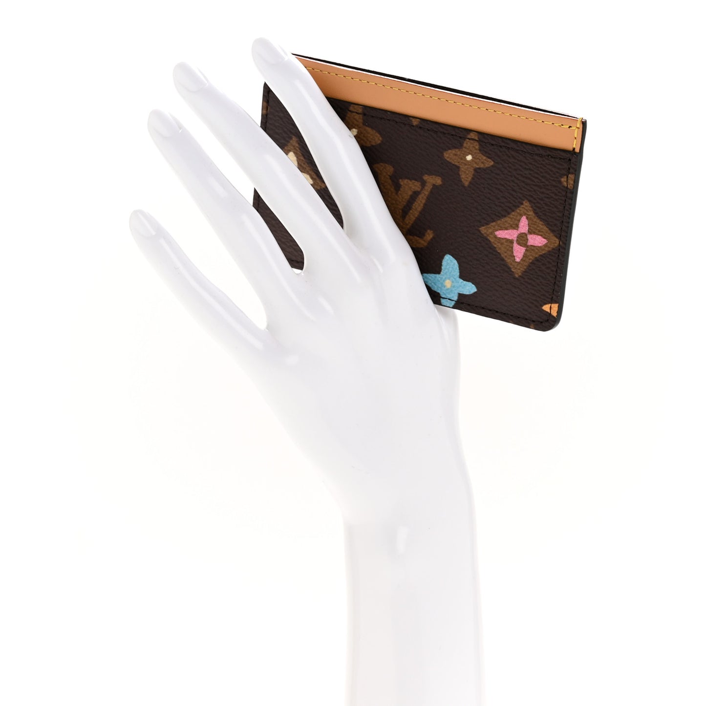 Monogram Craggy Card Holder Chocolate