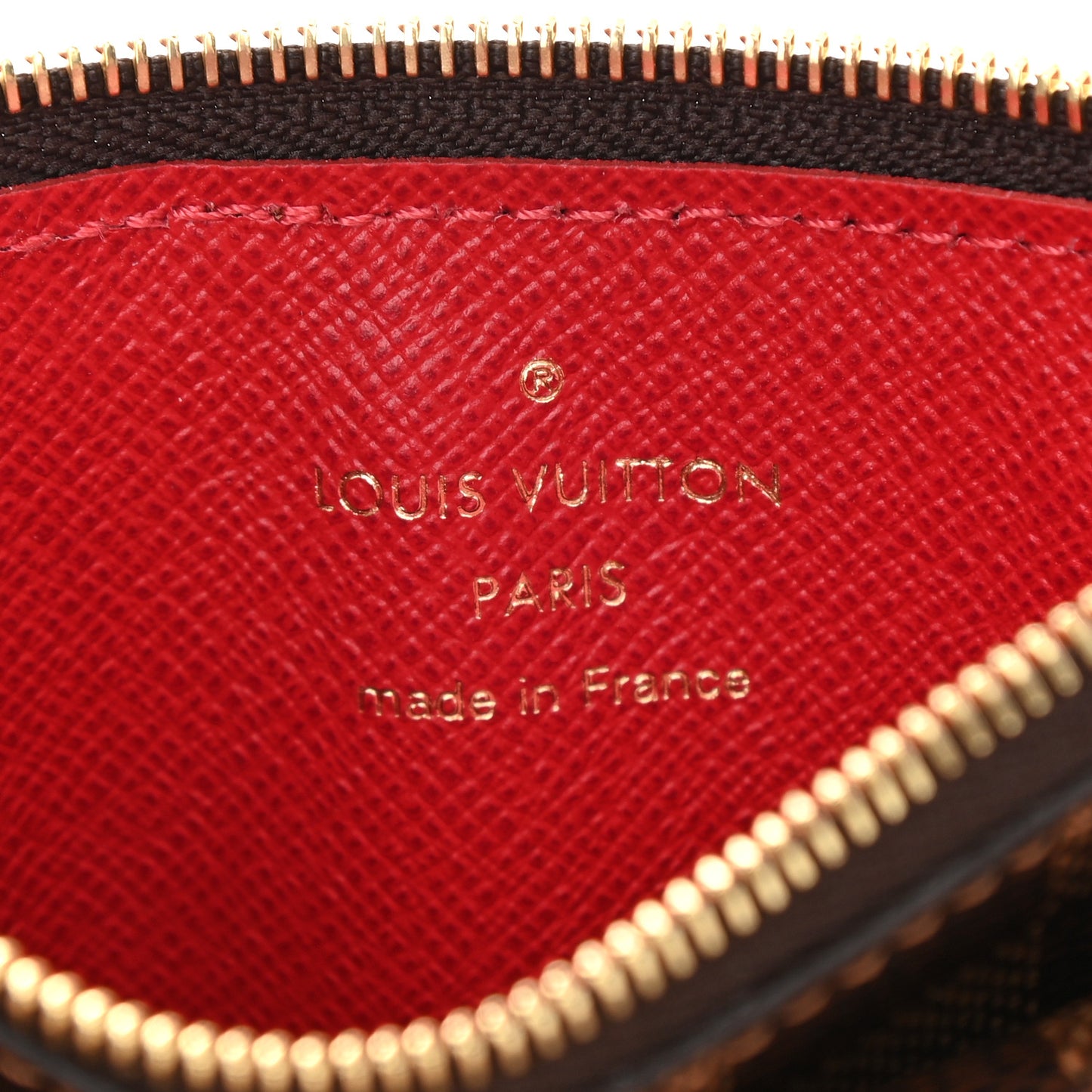 Damier Ebene Recto Verso Card Holder Red