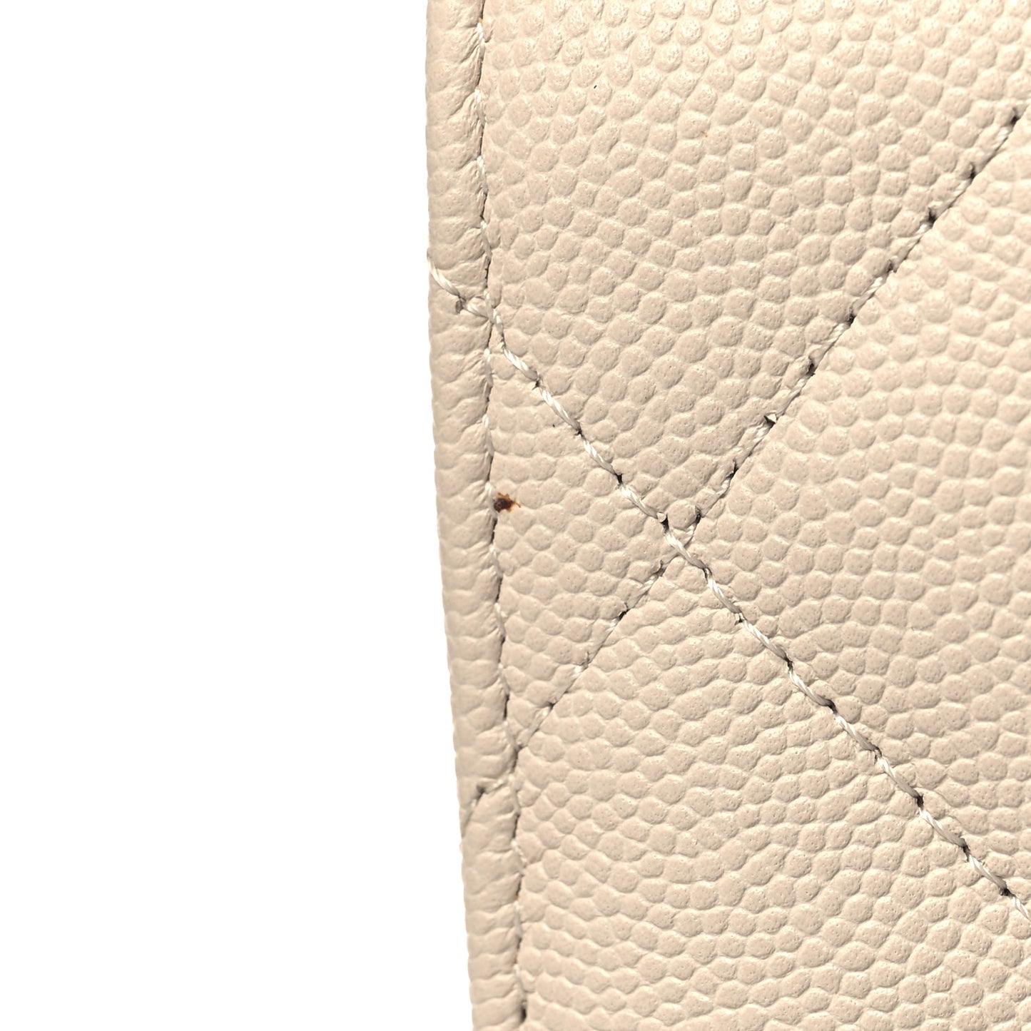 Caviar Quilted Jumbo Double Flap Light Beige