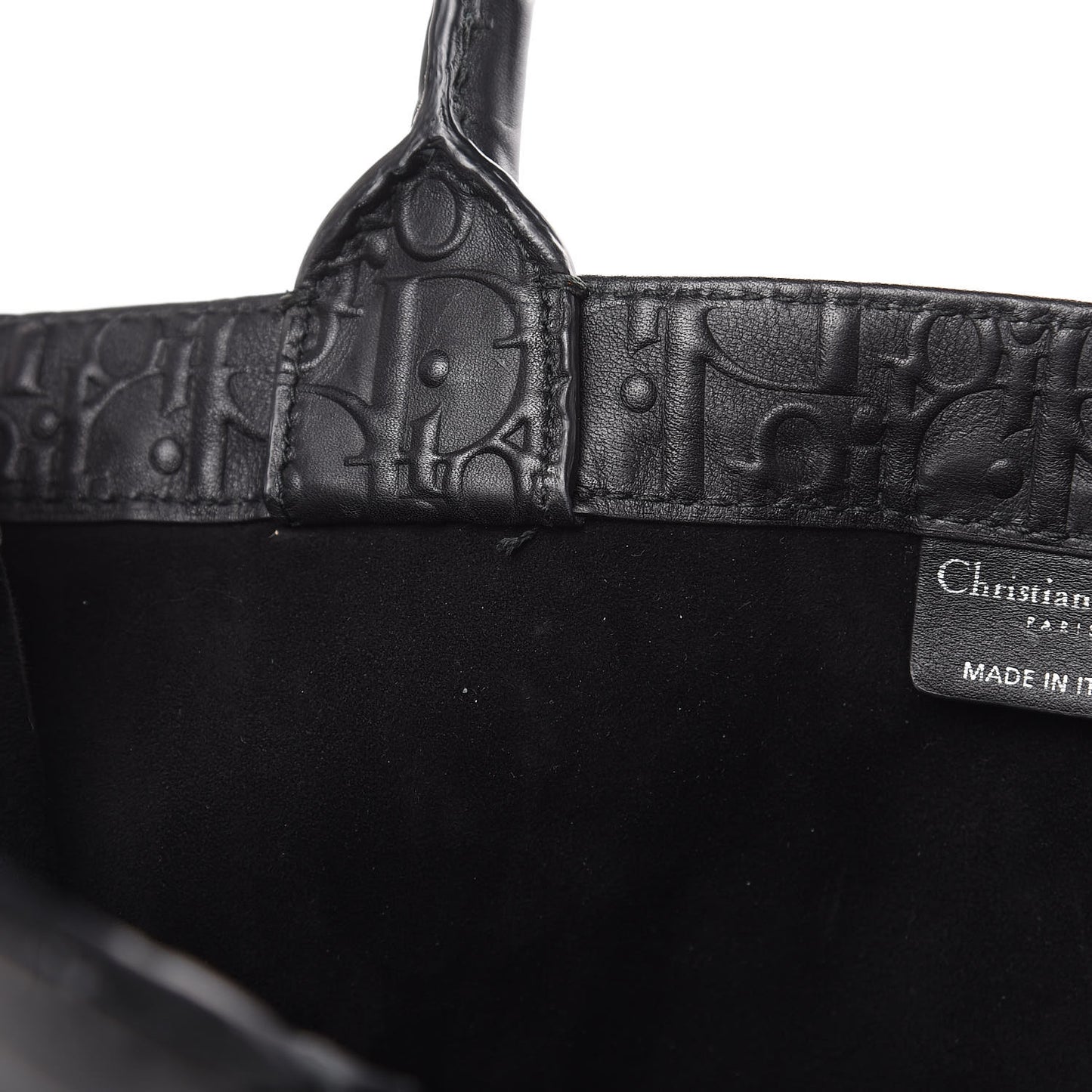Oblique Calfskin Embossed Book Tote Black