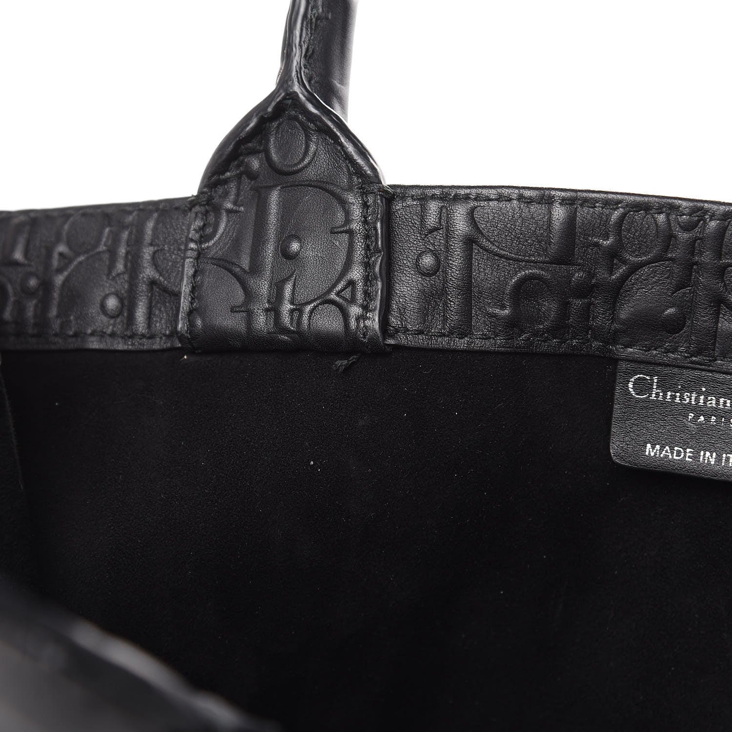 Christian Dior Oblique Calfskin Embossed Book Tote Black 13 of 13