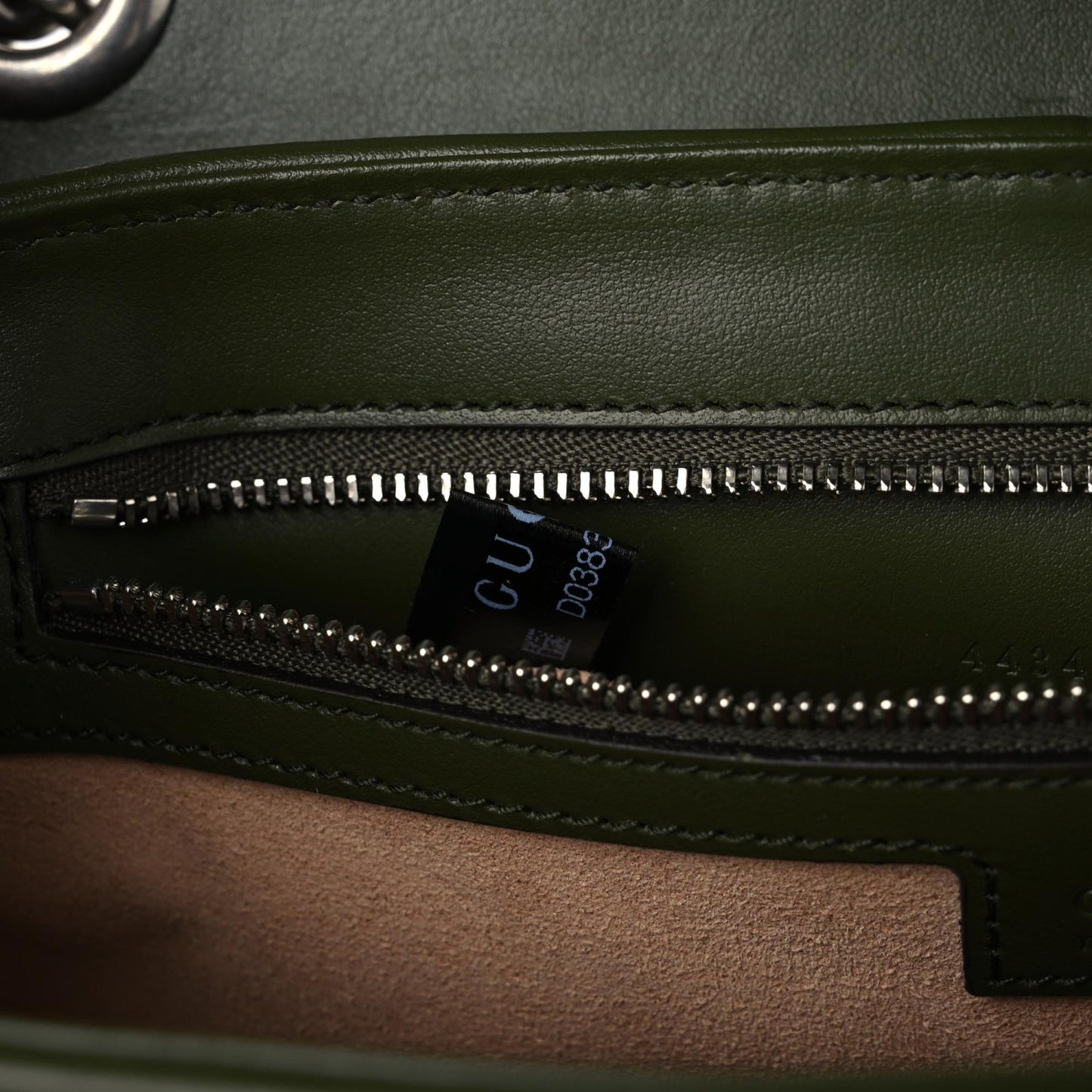 Calfskin Matelasse Aria Small GG Marmont Shoulder Bag Military Wood