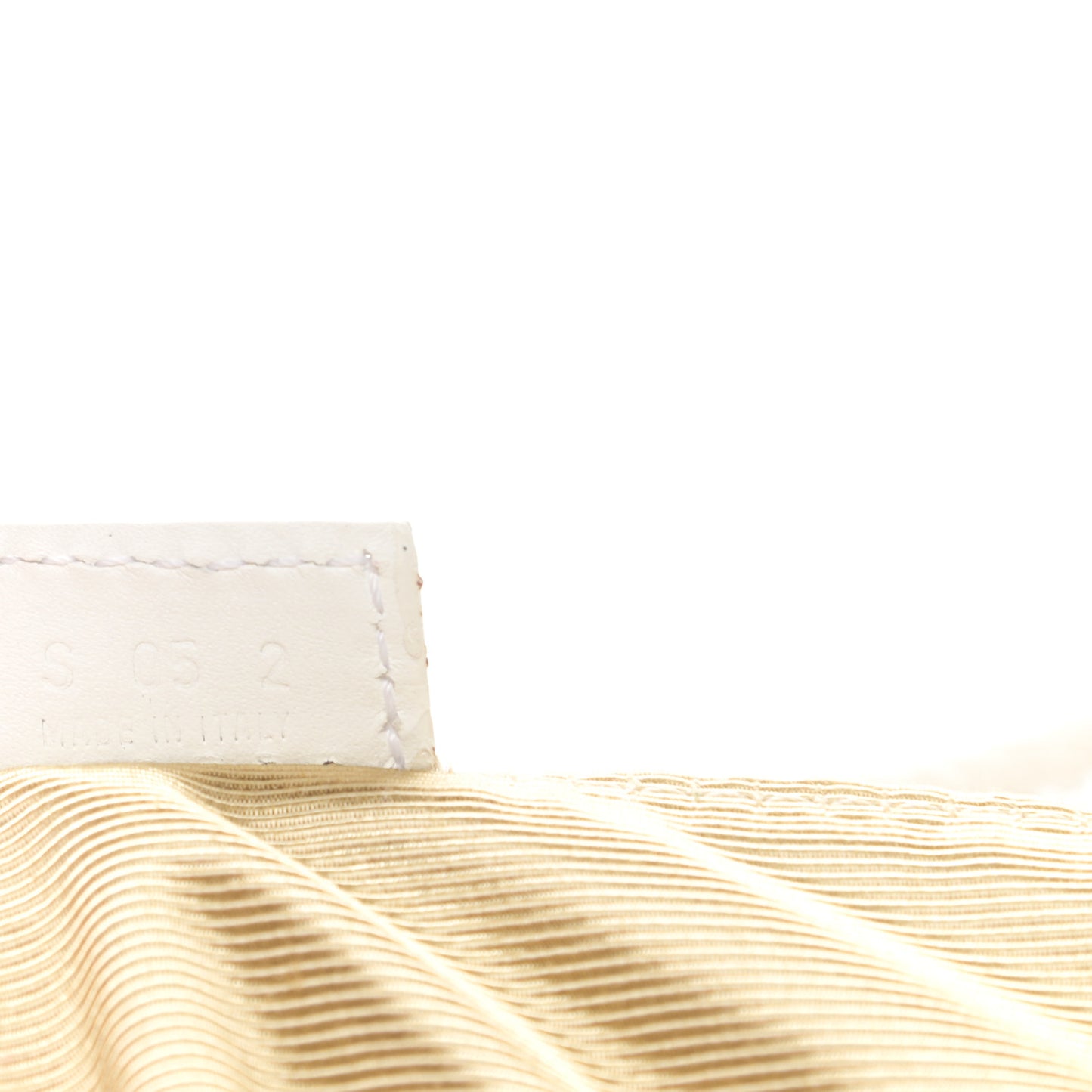 Signature Grain Calfskin Check Embossed Tote White