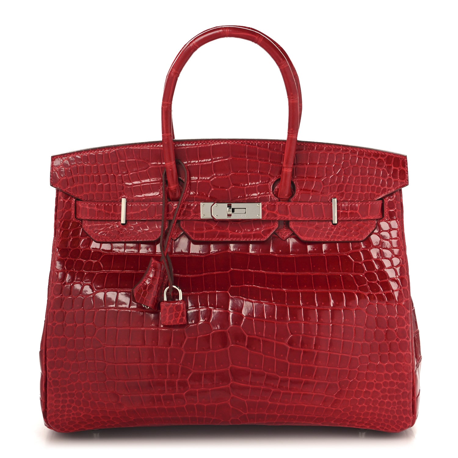 Hermes Shiny Porosus Crocodile Birkin 35 Braise 1 of 13