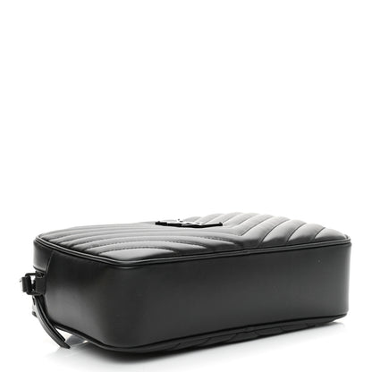 Saint Laurent Calfskin Matelasse Monogram Monochrome Lou Camera Bag Black 4 of 10