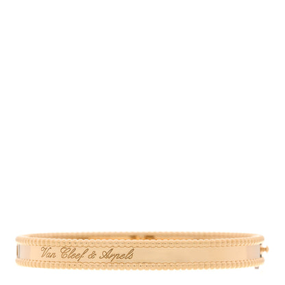 Van Cleef & Arpels 18K Yellow Gold Perlee Signature Bangle Bracelet L 1 of 4