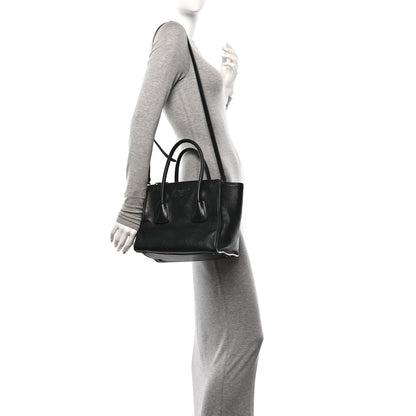 Prada Glace Calf Twin Pocket Tote Black 2 of 12