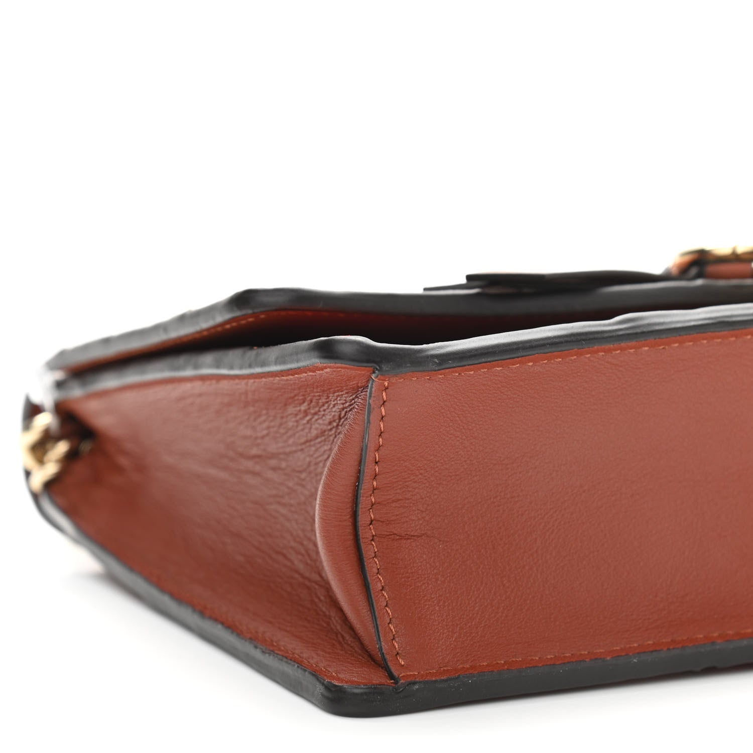 Chloe Calfskin Patchwork Alphabet Clutch On Chain Sepia Brown 9 of 10
