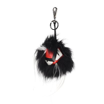 Fendi Vitello Elite Fox Goat Fur Igor Monster Bag Bug Cube Charm Rosso Black White 1 of 3