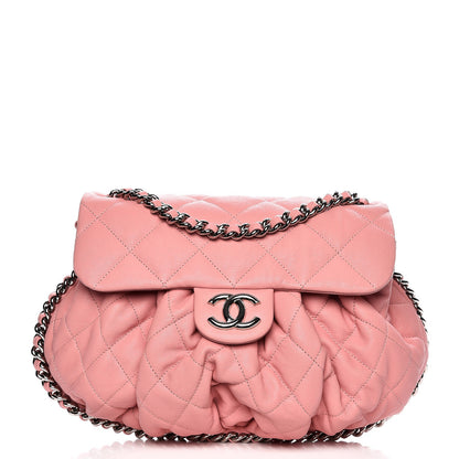 Chanel Washed Lambskin Quilted Medium Chain Around Messenger Pink 1 of 8