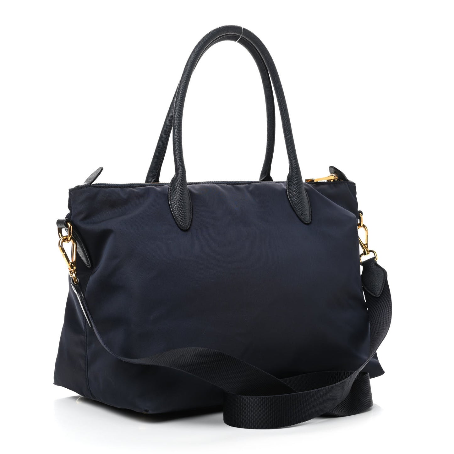 Tessuto Nylon Saffiano Tote Blue