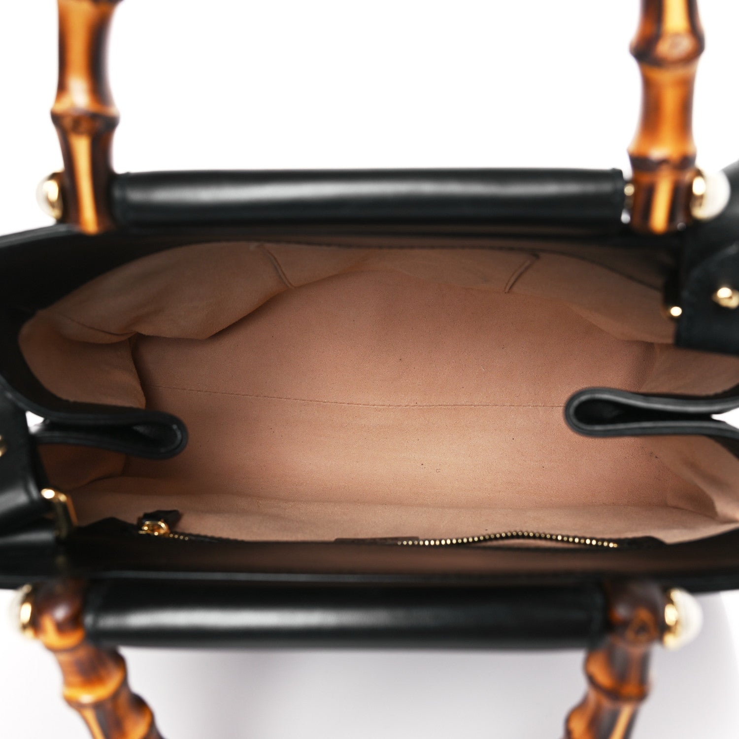 Gucci Nappa Bamboo Small Nymphaea Top Handle Bag Black 5 of 9