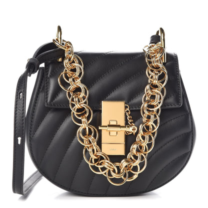 Chloe Calfskin Quilted Mini Drew Bijou Shoulder Bag Black 1 of 7
