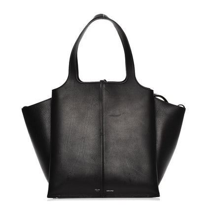 Celine Supple Natural Calfskin Vertical Tri-Fold Bag Black 1 of 13