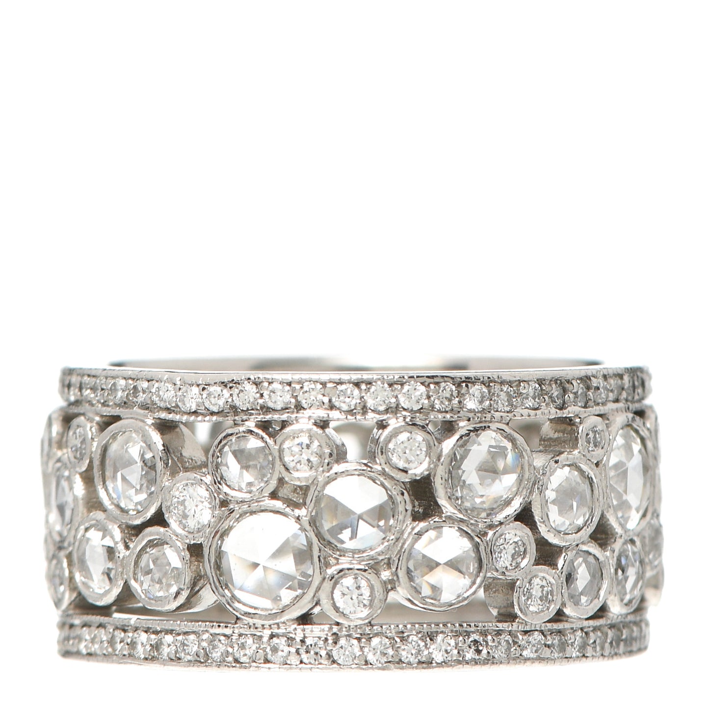 Platinum Diamond Cobblestone Band Ring 52 6