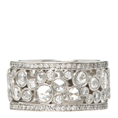 Tiffany Platinum Diamond Cobblestone Band Ring 52 6 1 of 4