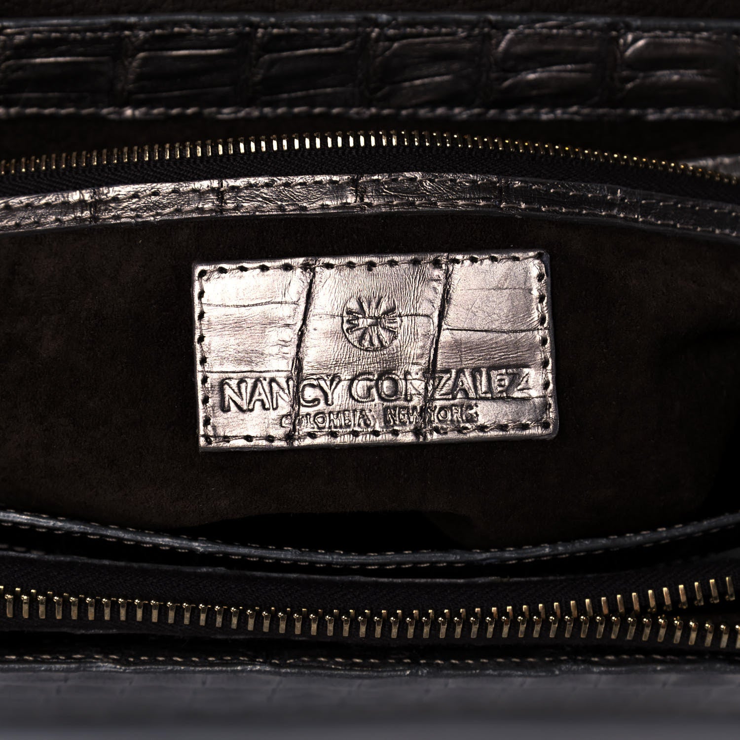 Nancy Gonzalez Metallic Crocodile Flap Chain Shoulder Bag Grey 6 of 10