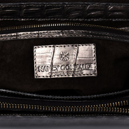 Nancy Gonzalez Metallic Crocodile Flap Chain Shoulder Bag Grey 6 of 10