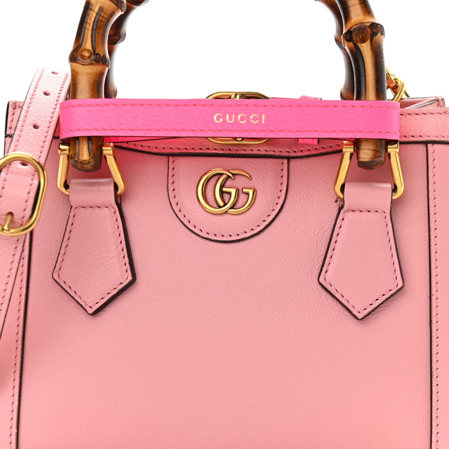 Wonka Grain Calfskin Mini Diana Tote Bag Wild Rose Fuxia Fluo