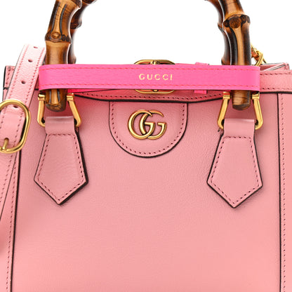 Gucci Wonka Grain Calfskin Mini Diana Tote Bag Wild Rose Fuxia Fluo 7 of 13
