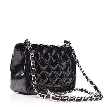 Chanel Patent Calfskin Sparkle Quilted Mini Square Flap Black 3 of 14