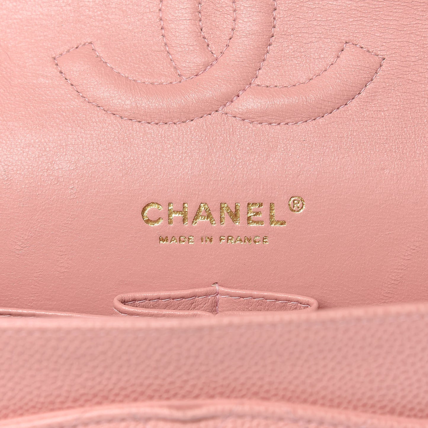 Caviar Quilted Medium Double Flap Pink