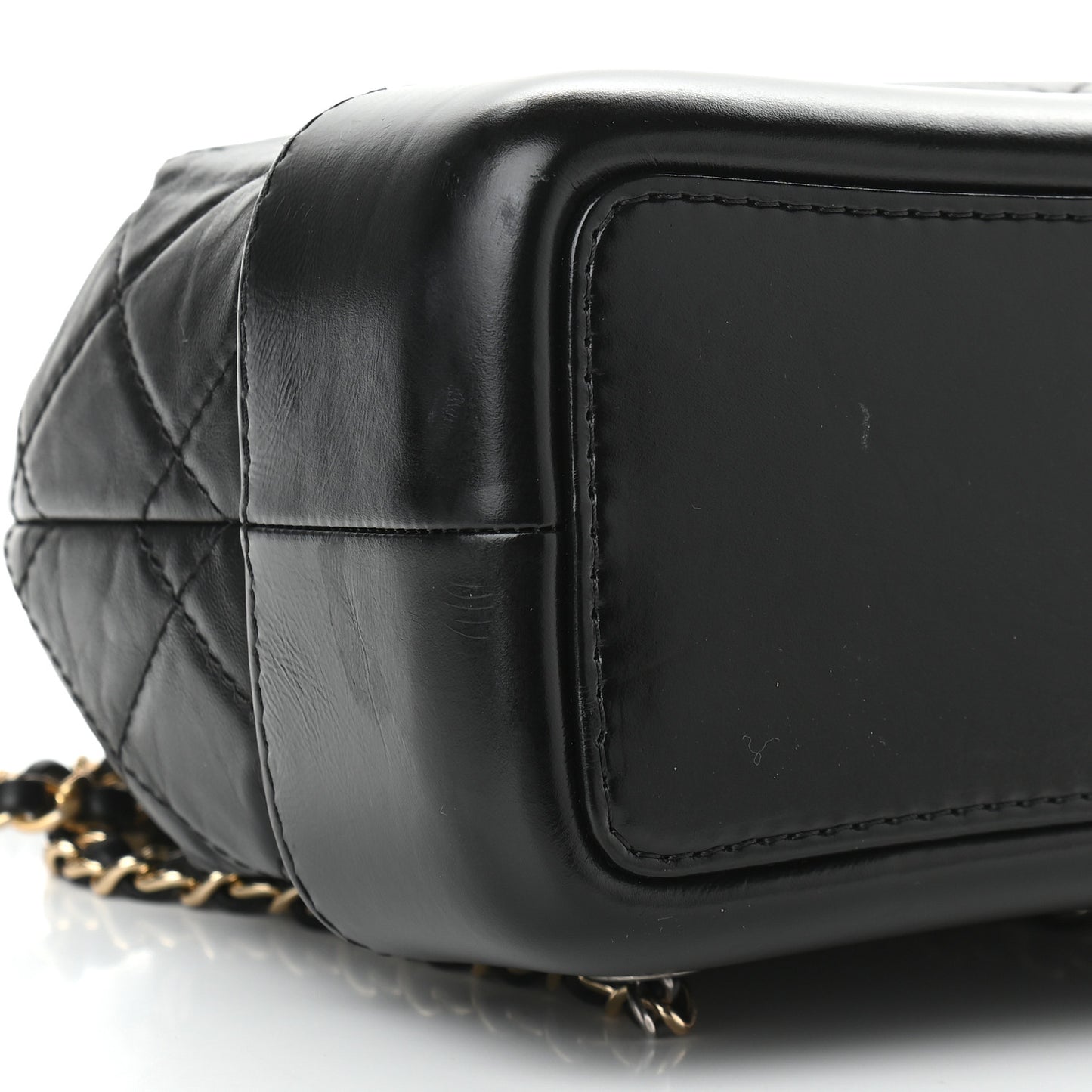 Aged Calfskin Quilted Small Gabrielle Backpack Black