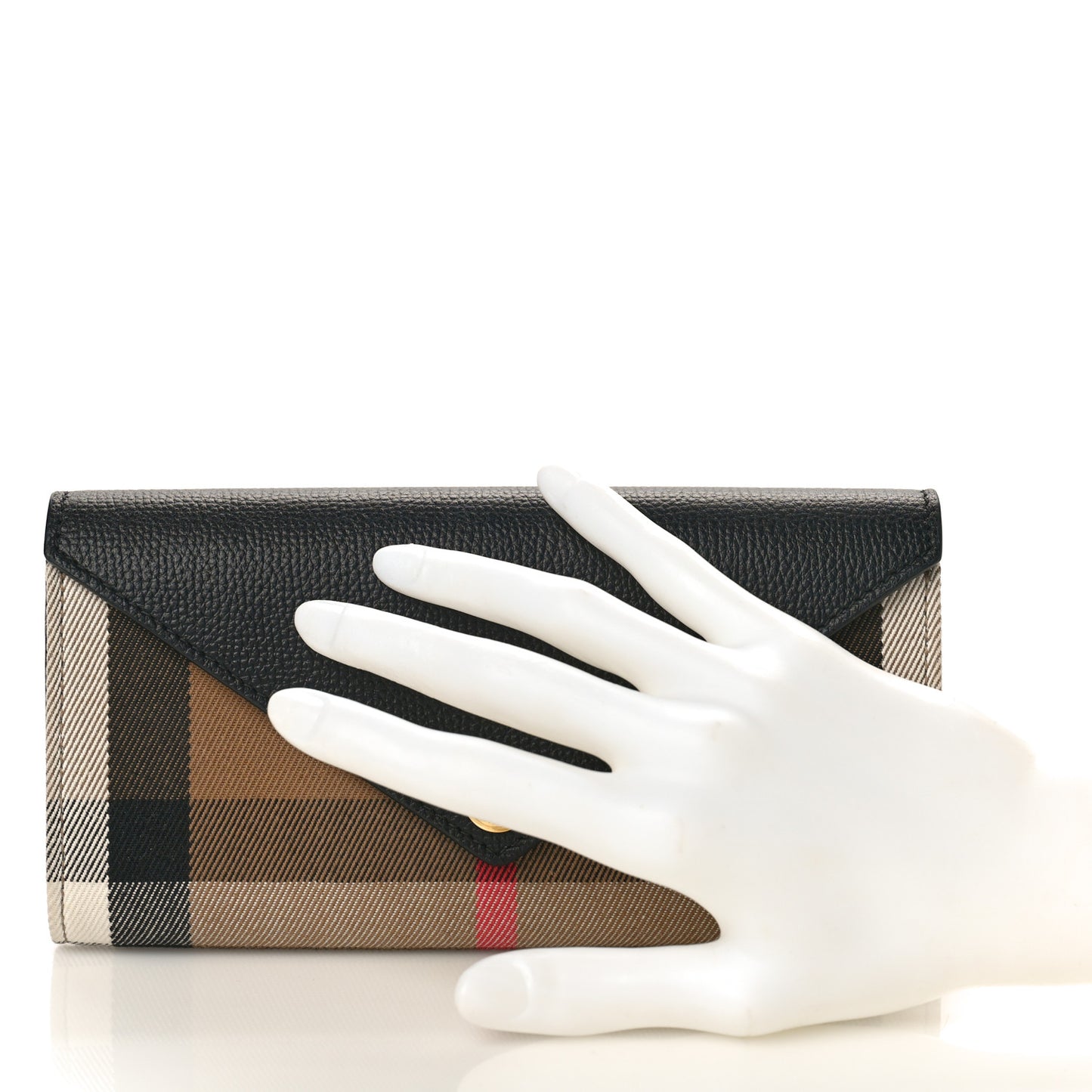 Vintage Check Grain Calfskin Halton Wallet Black