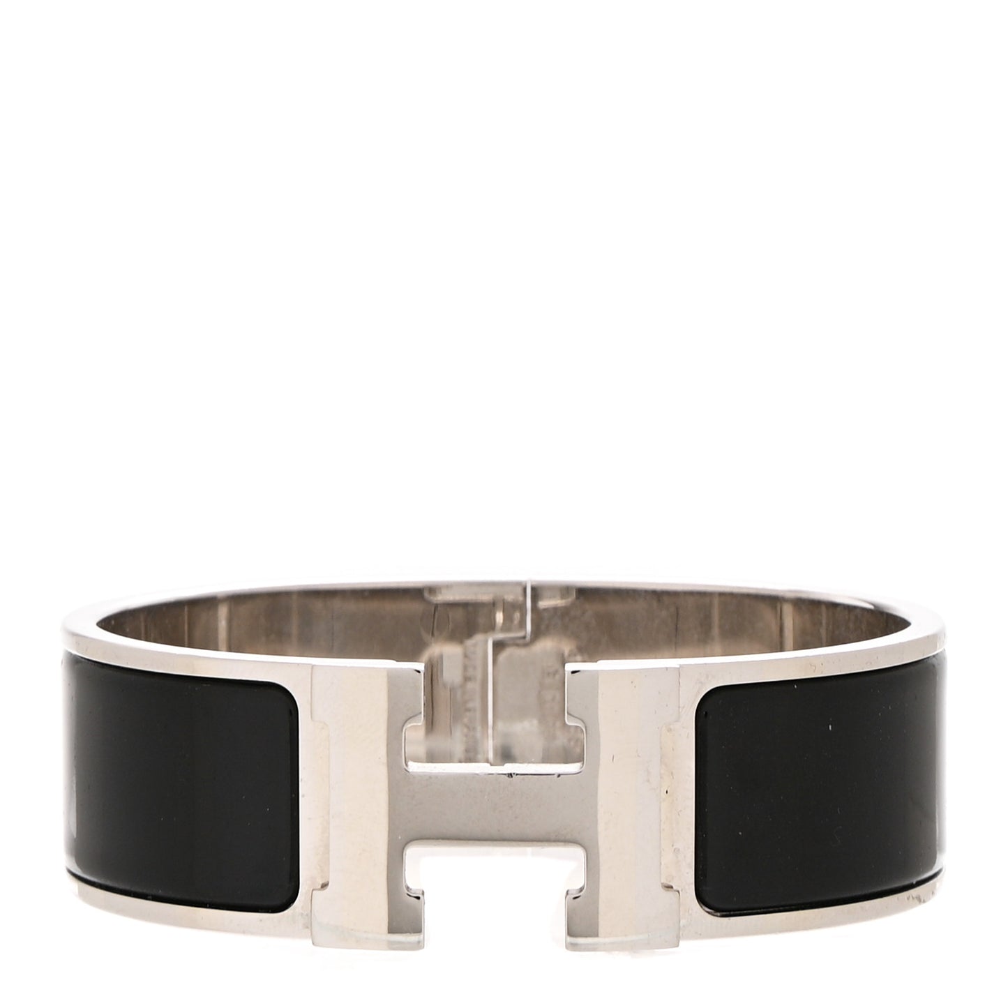 Enamel Wide Clic Clac H Bracelet GM Black