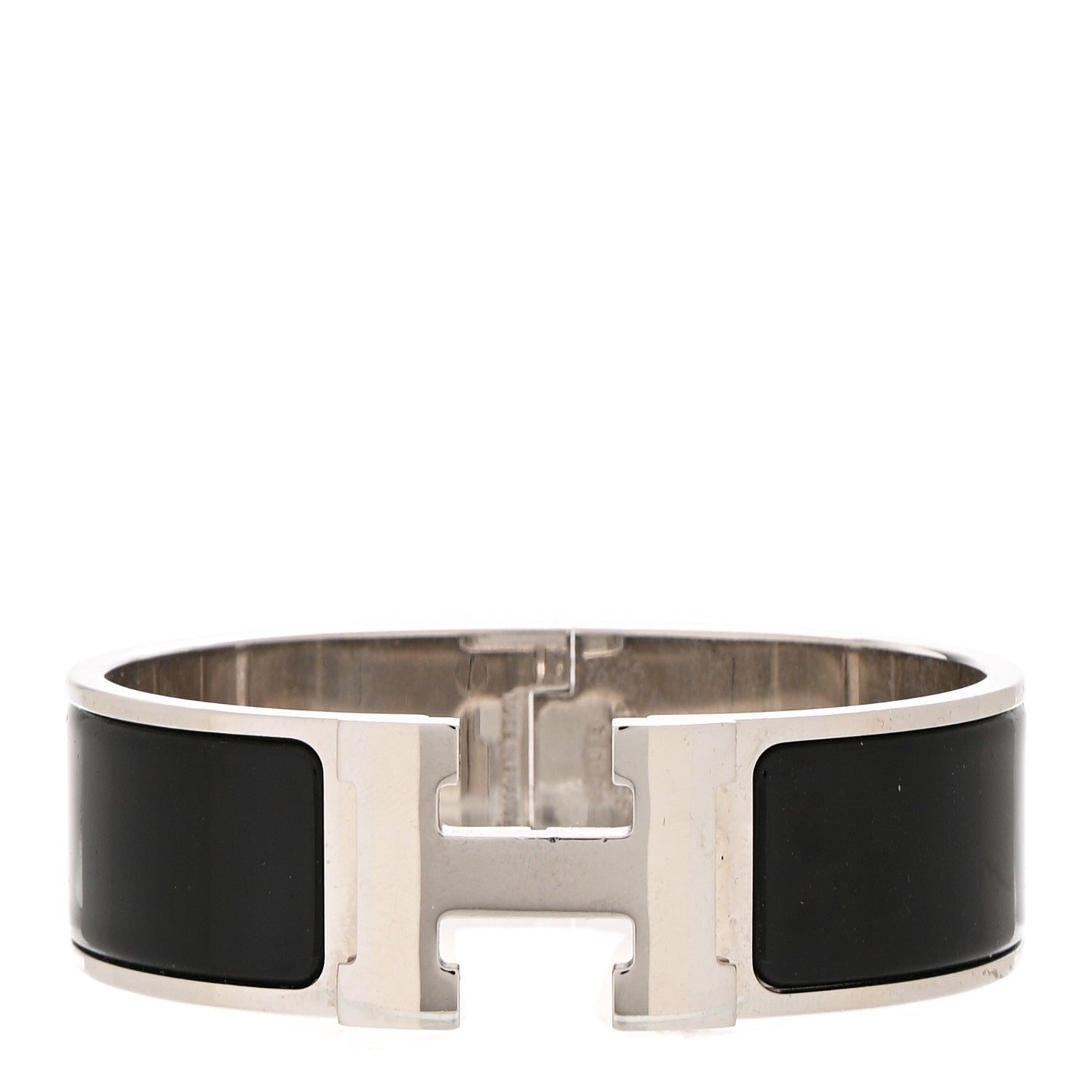 Hermes Enamel Wide Clic Clac H Bracelet GM Black 1 of 4