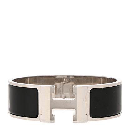 Hermes Enamel Wide Clic Clac H Bracelet GM Black 1 of 4