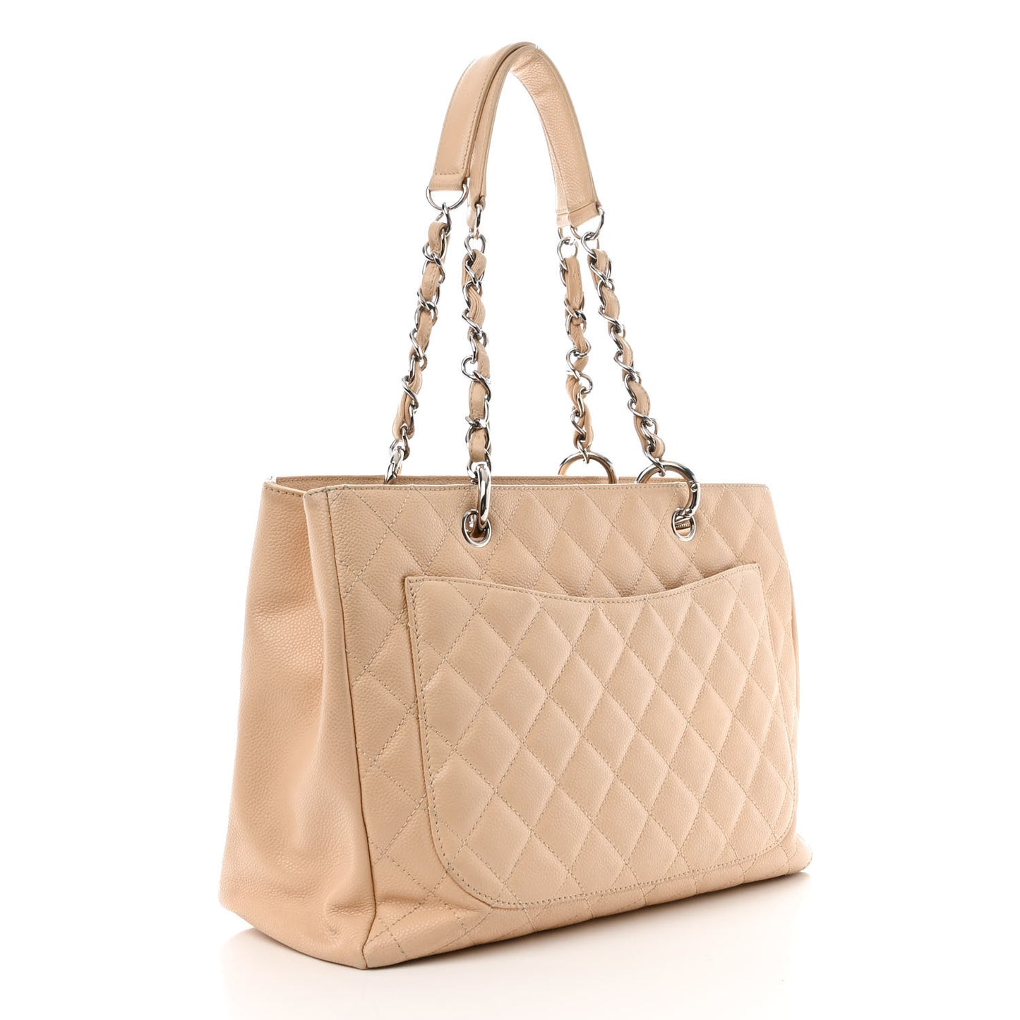 Caviar Quilted Grand Shopping Tote GST Beige Clair