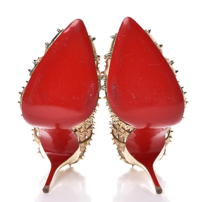 Christian Louboutin Glitter Silk Nappa Spiked Circus City 120 Pumps Gold 7 of 19