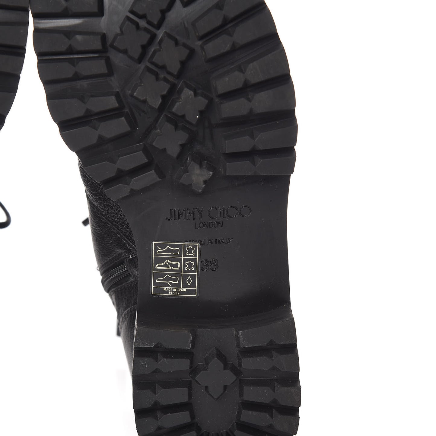 Lambskin Combat Boots 38 Black