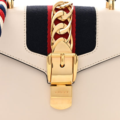 Gucci Calfskin Mini Sylvie Top Handle Bag White 8 of 11