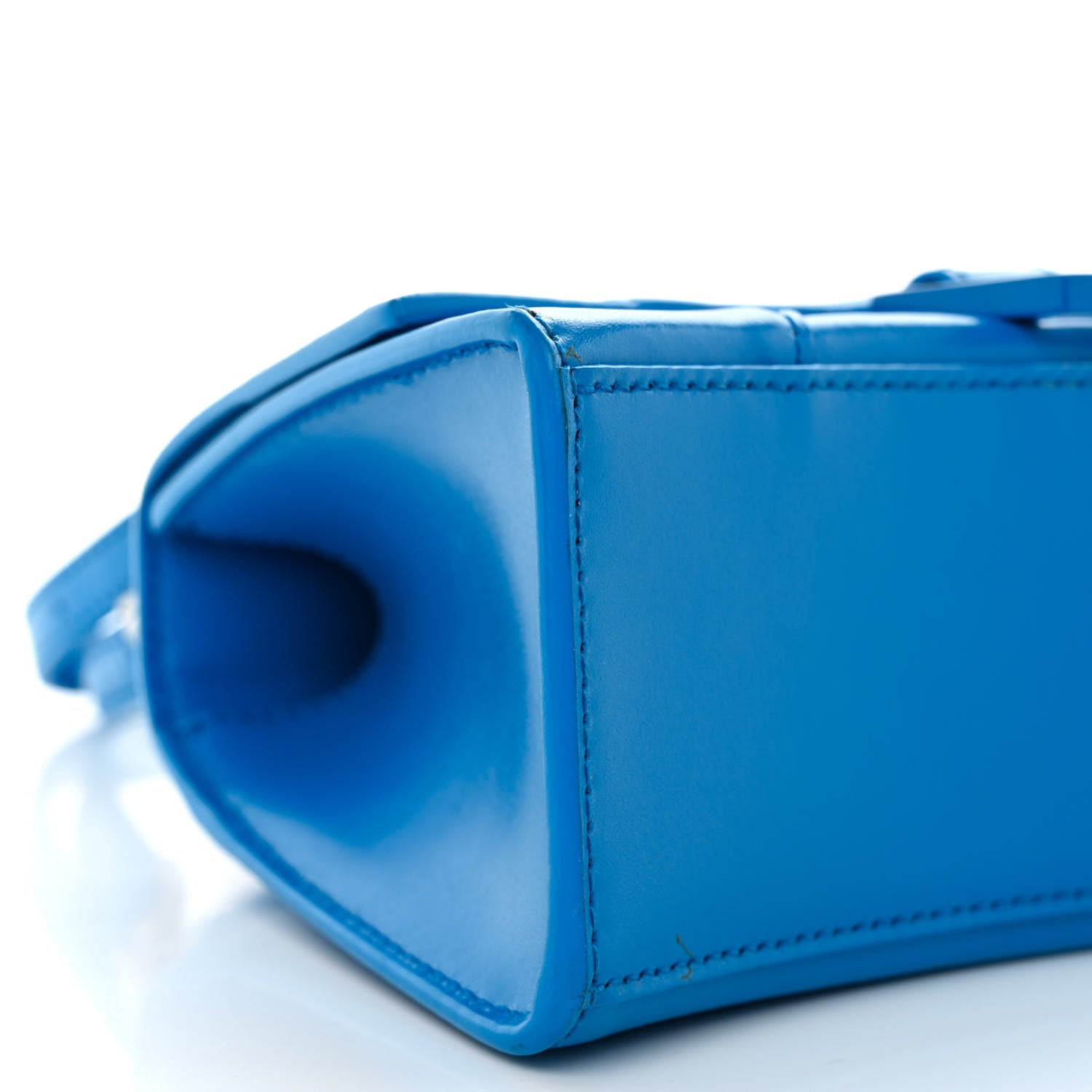 Balenciaga Shiny Box Calfskin Tonal B Hourglass Top Handle Bag XS Screen Blue 10 of 12