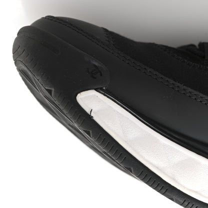 Chanel Velvet Calfskin Mixed Fibers CC Sneakers 38 Black 9 of 9