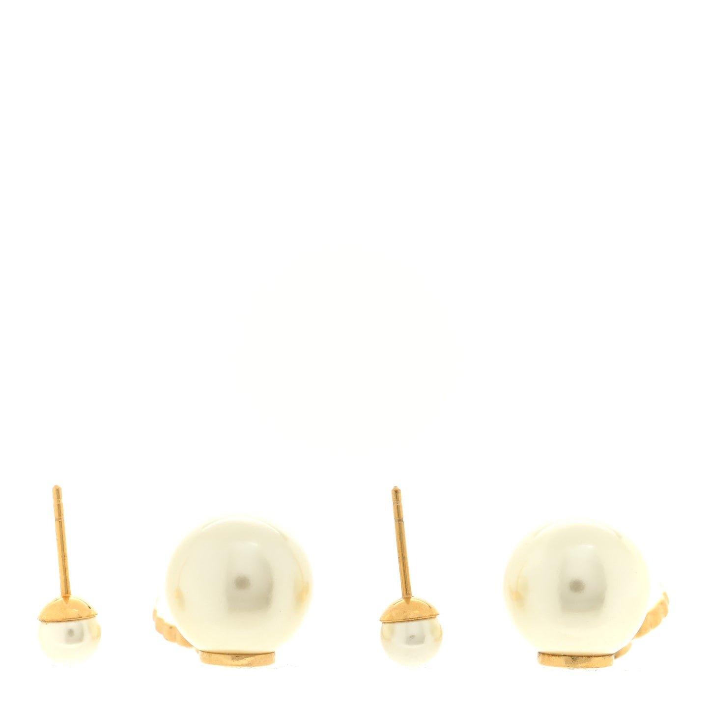 Resin Pearl Glass Logo Tribales Earrings Gold Blue