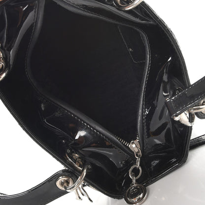 Christian Dior Patent Cannage Medium Lady Dior Black 6 of 14