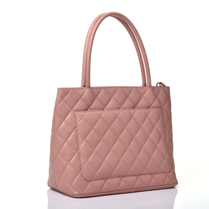 Chanel Caviar Medallion CC Tote Light PinkCHANEL Caviar Quilted Medallion Tote Pink 3 of 10