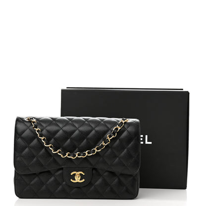Chanel Caviar Quilted Jumbo Double Flap Black 11 of 11