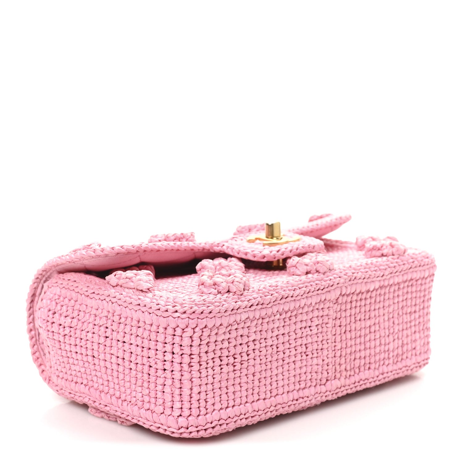 Chanel Raffia Small Dolce Raffia Flap Bag Pink 4 of 11