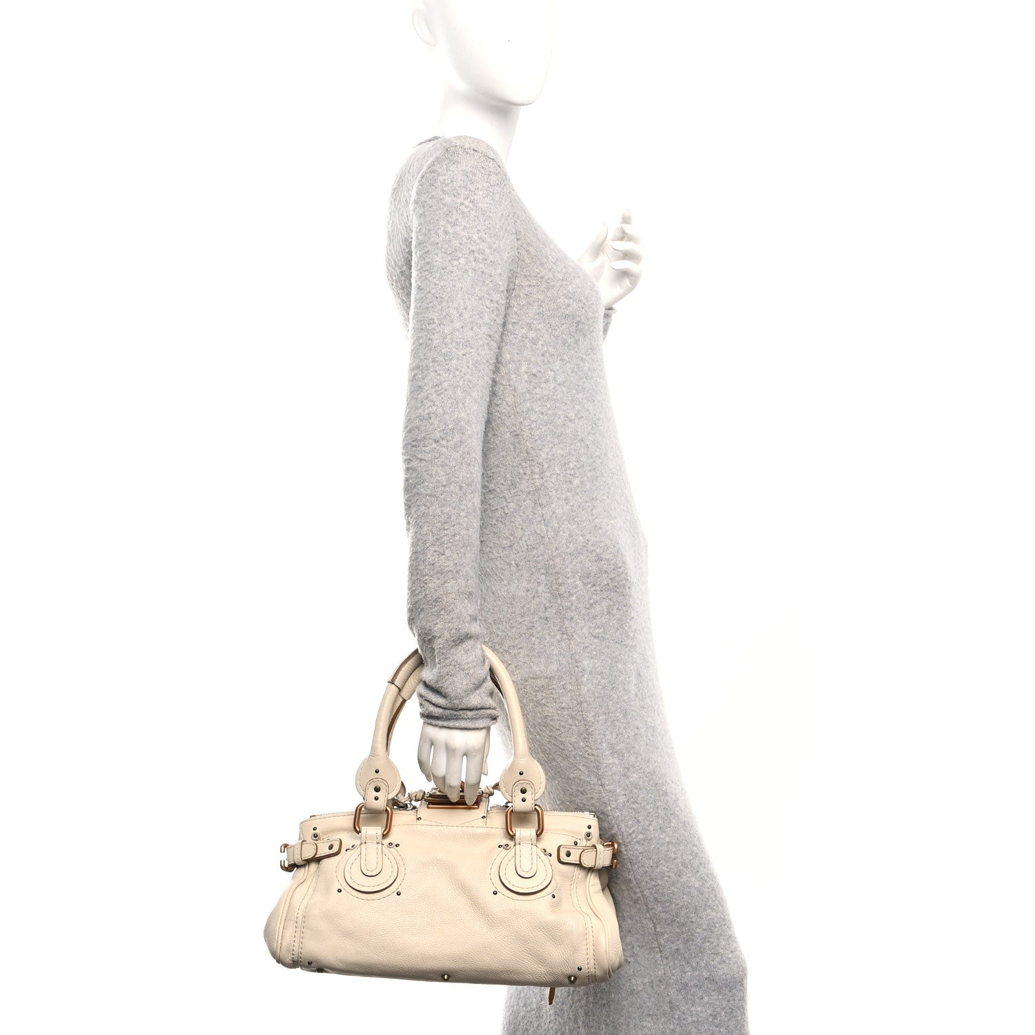 Chloe Calfskin Medium Paddington Satchel White 2 of 16