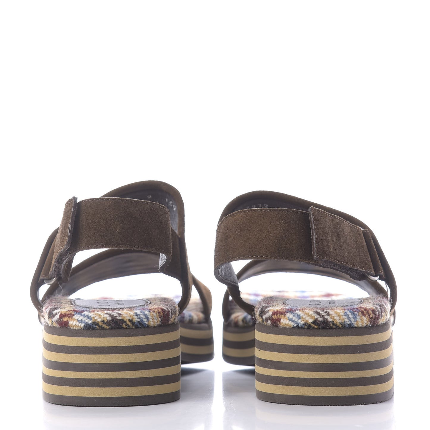 Velvet GG Monogram Suede Mens Platform Sandals 9 Coffee